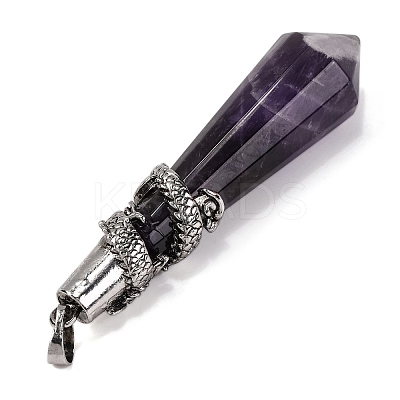 Natural Amethyst Pointed Big Pendants G-Q184-02K-AS-1