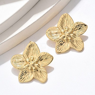 304 Stainless Steel Stud Earrings for Women EJEW-U047-28G-1