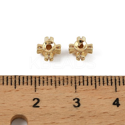 Brass Clear Cubic Zirconia Beads KK-D106-07G-1