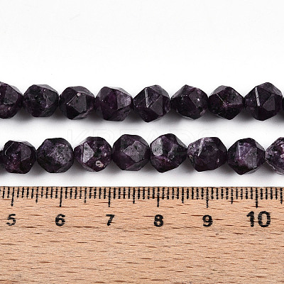 Dyed Natural Sesame Jasper Beads Strands G-T139-8mm-47K-1