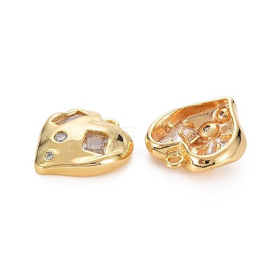 Brass Micro Pave Clear Cubic Zirconia Pendants KK-S360-146-NR-1