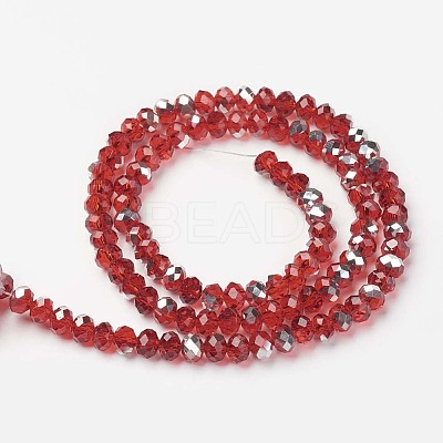 Electroplate Transparent Glass Beads Strands EGLA-A034-T8mm-M05-1