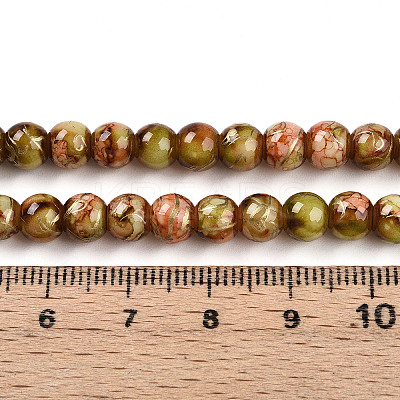 Baking Paint Glass Beads Strands DGLA-N003-6mm-B11-1