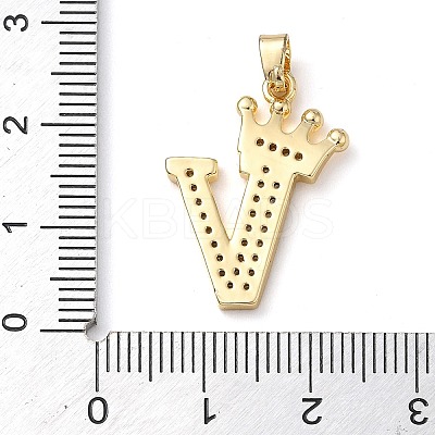 Rack Plating Brass Micro Pave Cubic Zirconia Pendants KK-D535-01V-RS-1