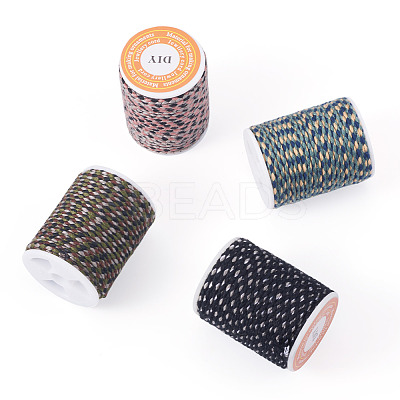 4 Rolls 4 Colors 4-Ply Polycotton Cord with Metallic Thread OCOR-TA0003-06A-1
