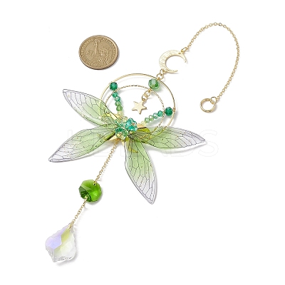 Resin Butterfly Hanging Ornaments HJEW-TA00179-1