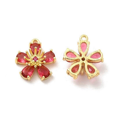 Real 18K Gold Plated Brass Micro Pave Cubic Zirconia Pendants KK-M238-04G-1