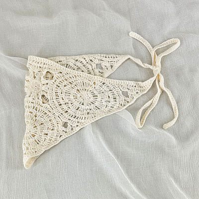 3Pcs 3 Colors Polyester Knitted Triangle Headscarf AJEW-CY0001-87-1