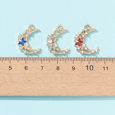 6Pcs 6 Colors Acrylic Rhinestone Pendants FIND-FS0001-39-1-1