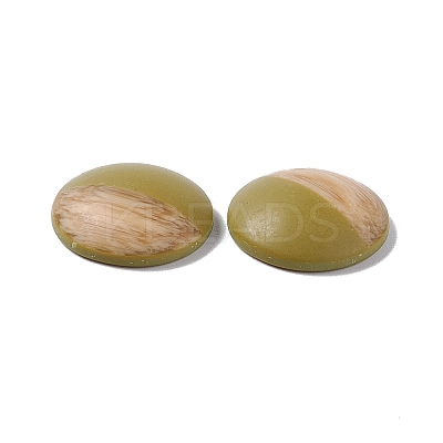 Two Tone Wood Grain Frosted Imitation Leather Style Resin Cabochons LS-RESI-G053-01C-1