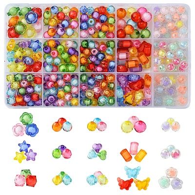 15 Styles Transparent Acrylic Beads TACR-FS0001-49-1