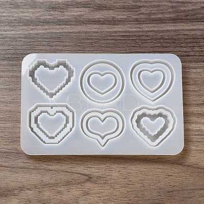 Heart DIY Silicone Quicksand Molds DIY-G079-07A-1