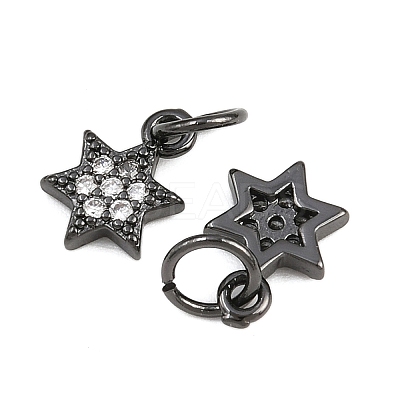 Brass Micro Pave Cubic Zirconia Pendants ZIRC-K070-41B-1