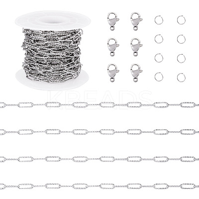 DIY 304 Stainless Steel Link Chains Bracelets/Necklaces Making Kits DIY-TA0012-41B-1