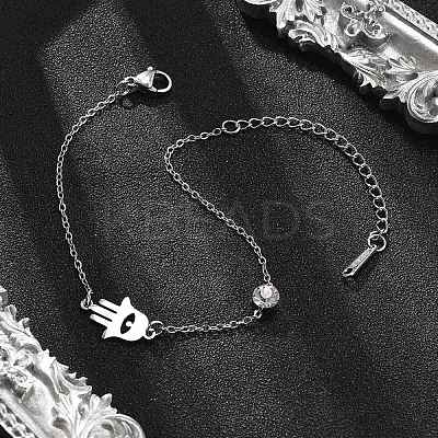 201 Stainless Steel Cable Chain Bracelets BJEW-H205-01A-P-1