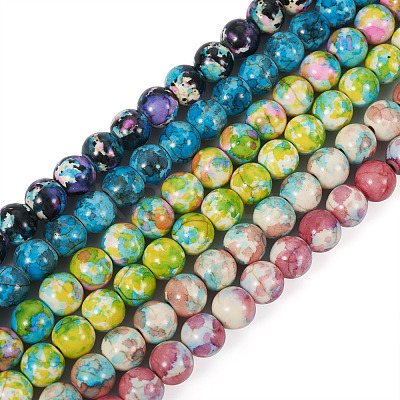 6 Strands 6 Colors Synthetic Turquoise Dyed Beads Strands TURQ-TA0001-03-1