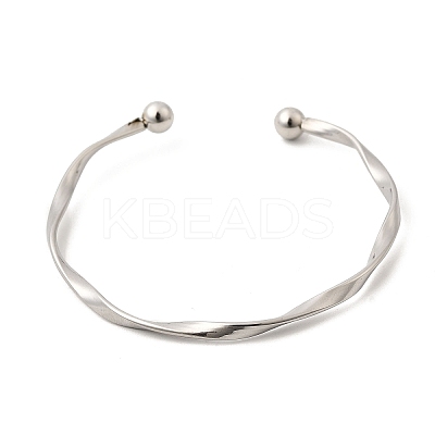 304 Stainless Steel Cuff Bangles for Women LS-BJEW-D407-01P-1