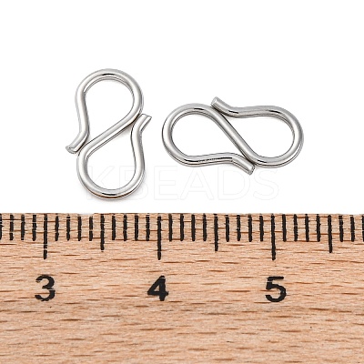 Non-Tarnish 304 Stainless Steel S-Hook Clasps STAS-R157-02P-1