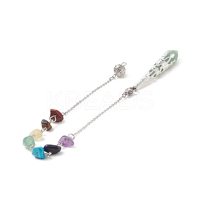 Mixed Natural Gemstone Pointed Drowsing Pendulums PALLOY-JF01992-1