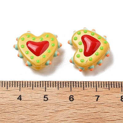 Baking Paint Glass Bumpy Beads Heart X-LAMP-V001-07H-1