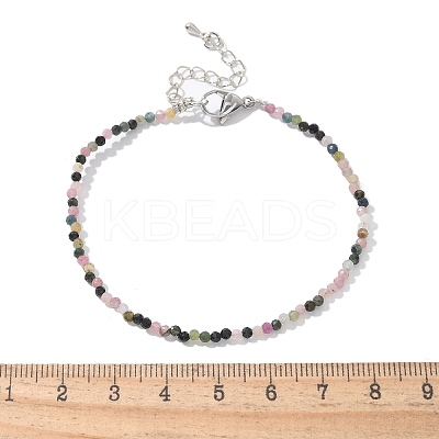 Natural Multicolor Tourmaline Bead Bracelets X-BJEW-JB04555-06-1