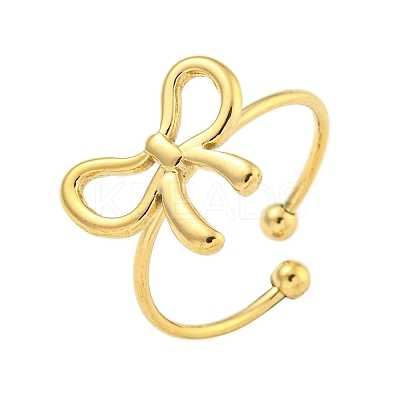 Ion Plating(IP) 304 Stainless Steel Open Cuff Rings for Women LS-RJEW-S409-01G-02-1
