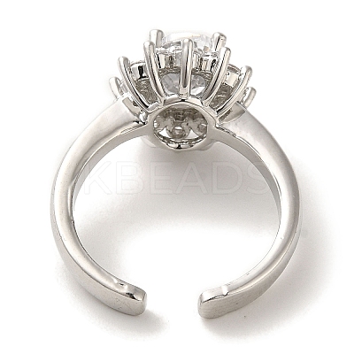 Rack Plating Brass Micro Pave Cubic Zirconia Cuff Rings RJEW-H228-01P-1