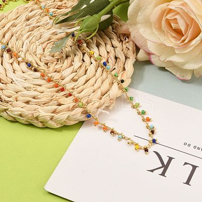 Brass Handmade Glass Beaded   Necklaces NJEW-JN03135-02-1