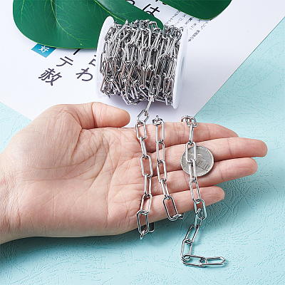 304 Stainless Steel Paperclip Chains YS-TAC0003-02P-1