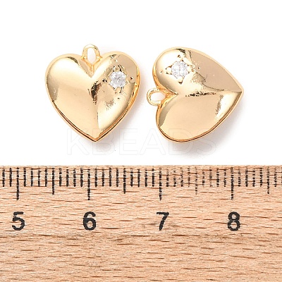 Brass Micro Pave Clear Cubic Zirconia Pendants KK-Z142-03G-1