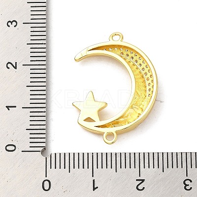Brass Micro Pave Clear Cubic Zirconia Connector Charms FIND-Z041-16G-1