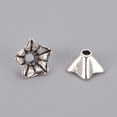 Tibetan Style Alloy Bead Caps LS-K08T9042-1