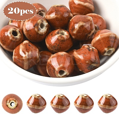20Pcs Handmade Porcelain Beads PORC-YW0001-43E-1