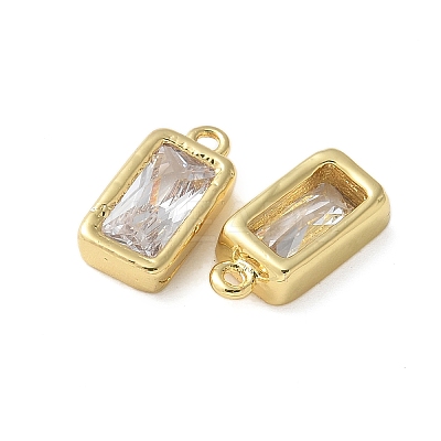 Brass Micro Pave Cubic Zirconia Pendants KK-P290-29G-1
