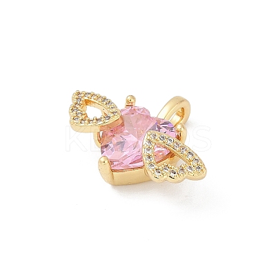 Brass Micro Pave Clear Cubic Zirconia Pendants KK-R213-20G-1