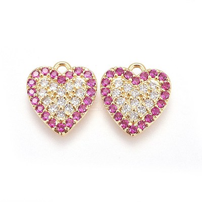 Brass Micro Pave Cubic Zirconia Pendants KK-I648-08A-1