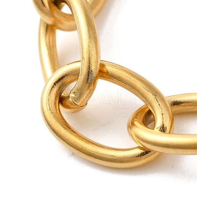 Ion Plating(IP) 304 Stainless Steel Cable Chain Bracelets BJEW-L673-020G-1