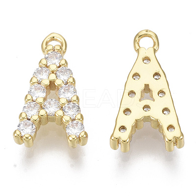 Brass Micro Pave Cubic Zirconia Charms KK-T060-05-A-G-NF-1