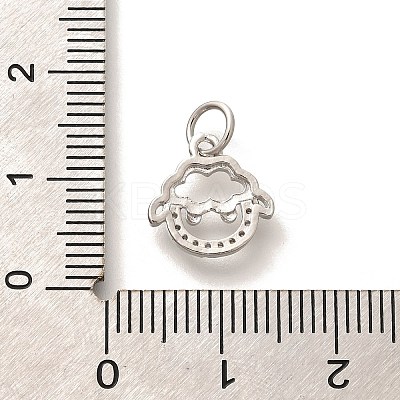 Rack Plating Brass Micro Pave Cubic Zirconia Pendants KK-H508-28P-06-1