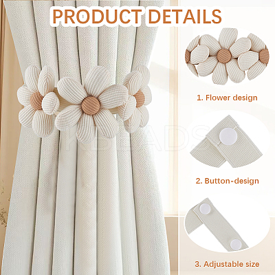 Fibre Flower Curtain Tiebacks AJEW-WH20022-50A-01-1