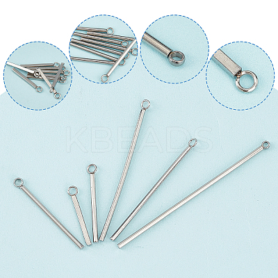 60Pcs 6 Style Stainless Steel Pendants STAS-SC0003-95-1