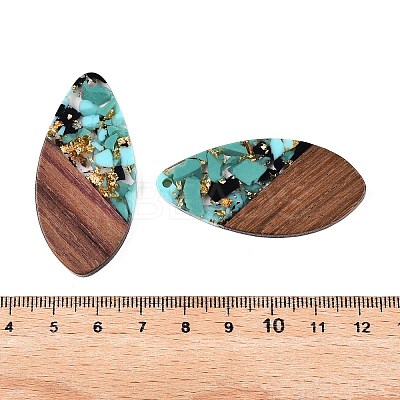 Transparent Resin and Walnut Wood Pendants LS-RESI-T057-05J-1