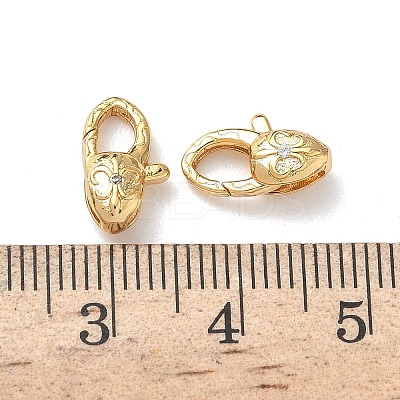 Oval Brass Micro Pave Cubic Zirconia Lobster Claw Clasps KK-Z136-22G-03-1