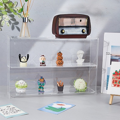 2-Tier Transparent Acrylic Minifigures Display Case ODIS-WH0061-50B-1