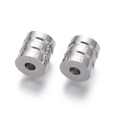 Tarnish Resistant 304 Stainless Steel Groove Beads STAS-I126-05P-1