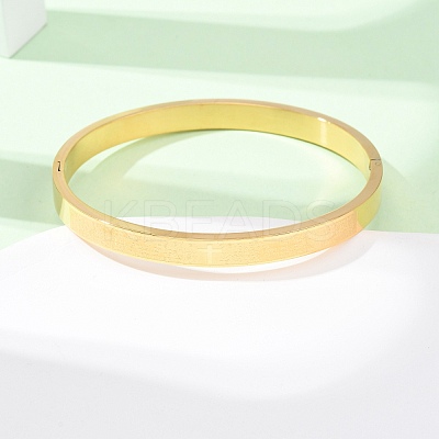 304 Stainless Steel Hinged Bangles for Women BJEW-B161-10G-1
