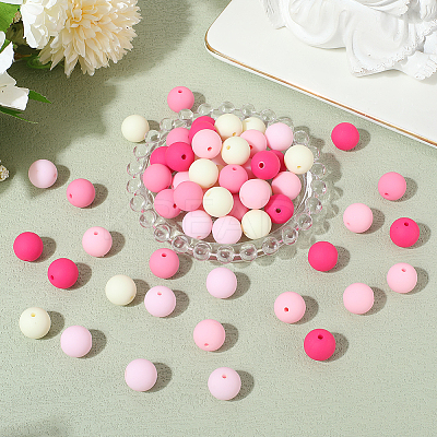 Rubberized Style Imitated Silicone Acrylic Beads MACR-PA0001-06A-01-1