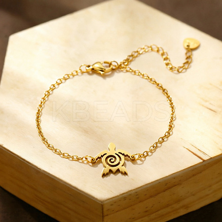 Ocean 304 Stainless Steel Spiral Turtle Link Bracelets WG9EC7A-02-1