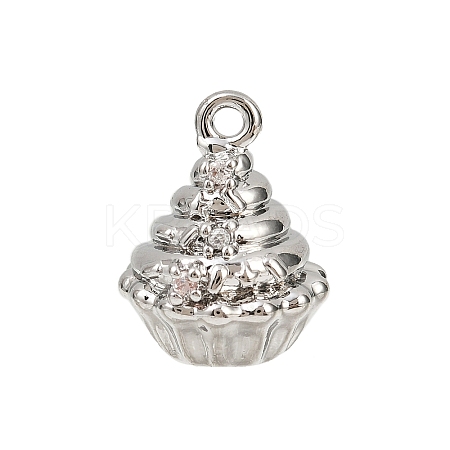 Brass Pave Clear Cubic Zirconia Pendants KK-L238-07P-1