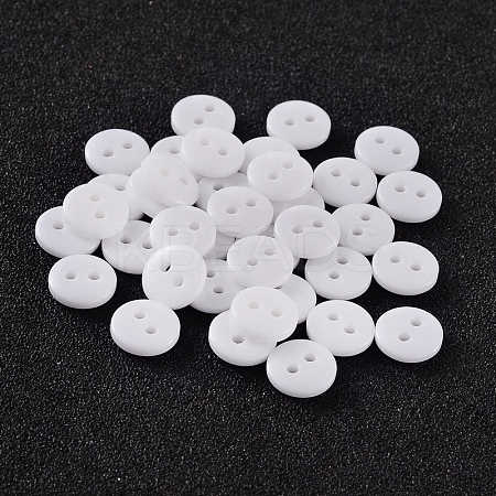 2-Hole Flat Round Resin Sewing Buttons for Costume Design BUTT-E119-18L-19-1
